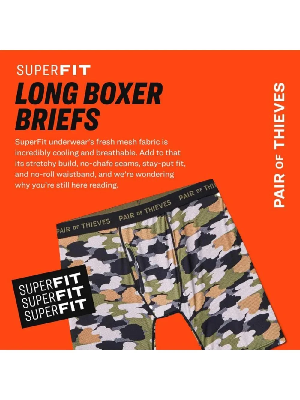 Men's Super Fit Long Boxer Briefs | Lightweight, Soft, 4-Way Stretch Underwear